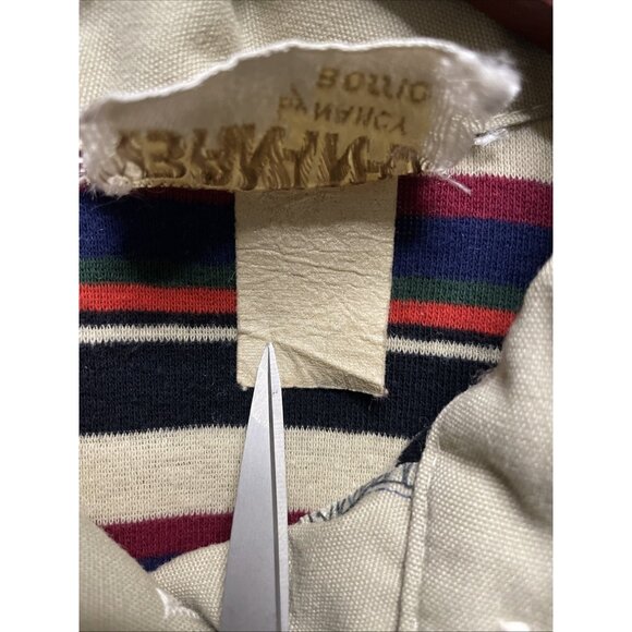 Bananas by Nancy Bossio Vintage 70s Striped Collared Button Up Shirt Tee Blouse - Picture 5 of 5